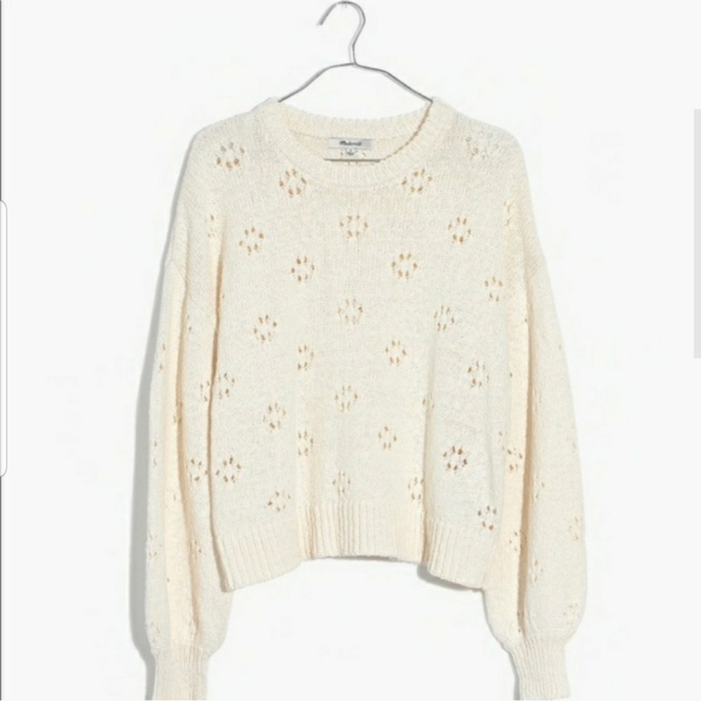 Madewell Floral Pointelle Pullover Sweatersize XXL - Picture 1 of 4